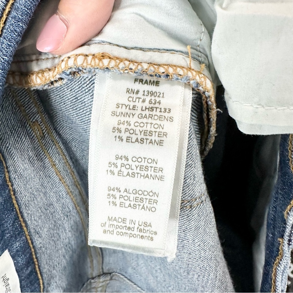 FRAME Denim Le High Straight Jeans in Sunny Gardens - Picture 6 of 6